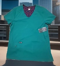 Koi Basics Scrub Top Med Hunter Green NWT