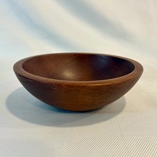 Vintage Hand Turned Wooden Bowl Woodcraftery Made In America 7.5"x 6.5" Oval