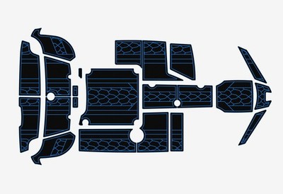 2019-2024 Yamaha 190 195 AR EVA Faux Teak Marine Foam Floor Black+blue