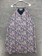 LOFT Dress Womens Medium Multicolor Floral V Neck Slip Mini Sundress Summer
