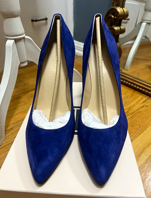Ivanka Trump Kayden4 Suede Stiletto Pointed Toe Pumps Dark Blue 11 M