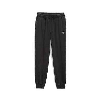 PUMA Essentials Elevated Relaxed Wash Sweatpants Mens Black Casual Athletic Bott