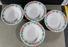 International Tableworks Christmas Ribbons Cereal Salad Bowls Boxed