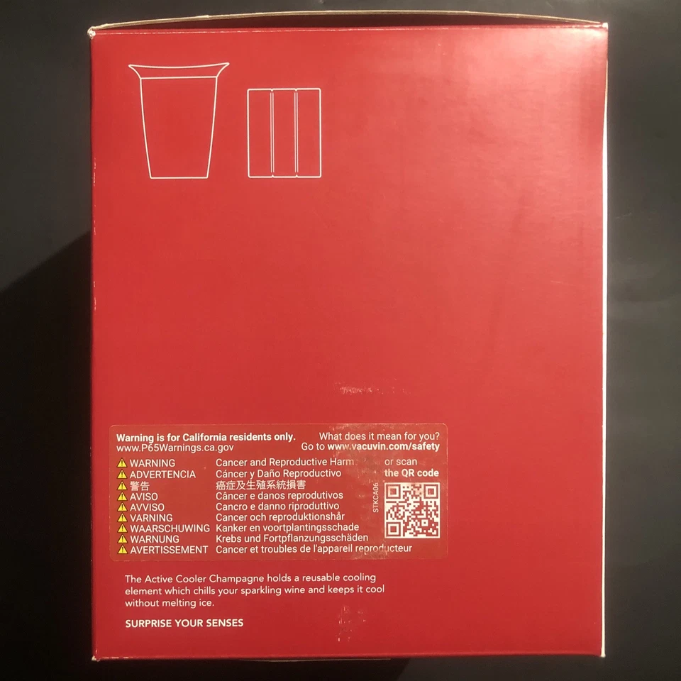 Enfriador activo Vacu Vin de acero inoxidable champán elegante botella de vino enfriador de hielo Foto 2 de 4