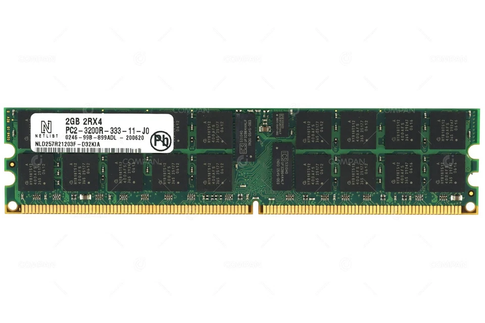 NLD257R21203F-D32KIA NETLIST MEMORY 2GB 2RX4 PC2 3200R DDR2 - Image 2 of 3