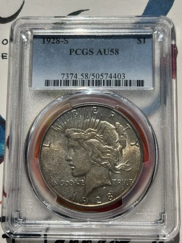 1928-S Peace Silver Dollar PCGS AU58