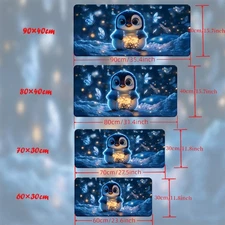 HOT-40*90cmXXL Cute Penguin Desk Mat - HD Printed Mousepad w/Magical Night Desig