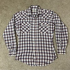 VTG Levi  s Shirt Mens S 80s Pearl Snap Western Rodeo Cowboy Retro Plaid