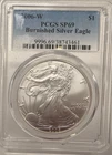 2006 W AMERICAN SILVER EAGLE $1 BURNISHED PCGS SP 69