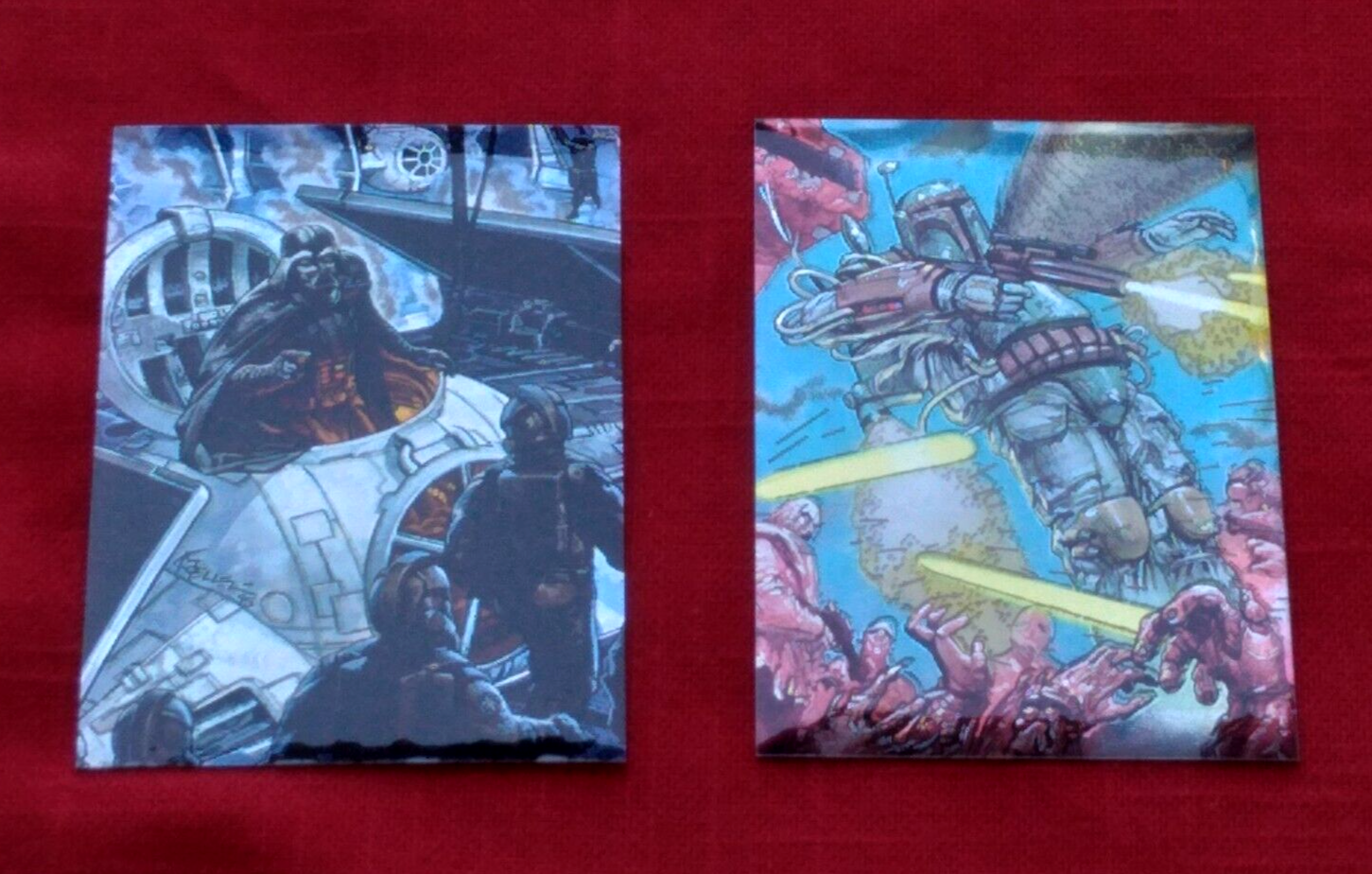 Topps 1996 Galaxy Magazine Star Wars Finest Chromium SWF1 and SWF 2