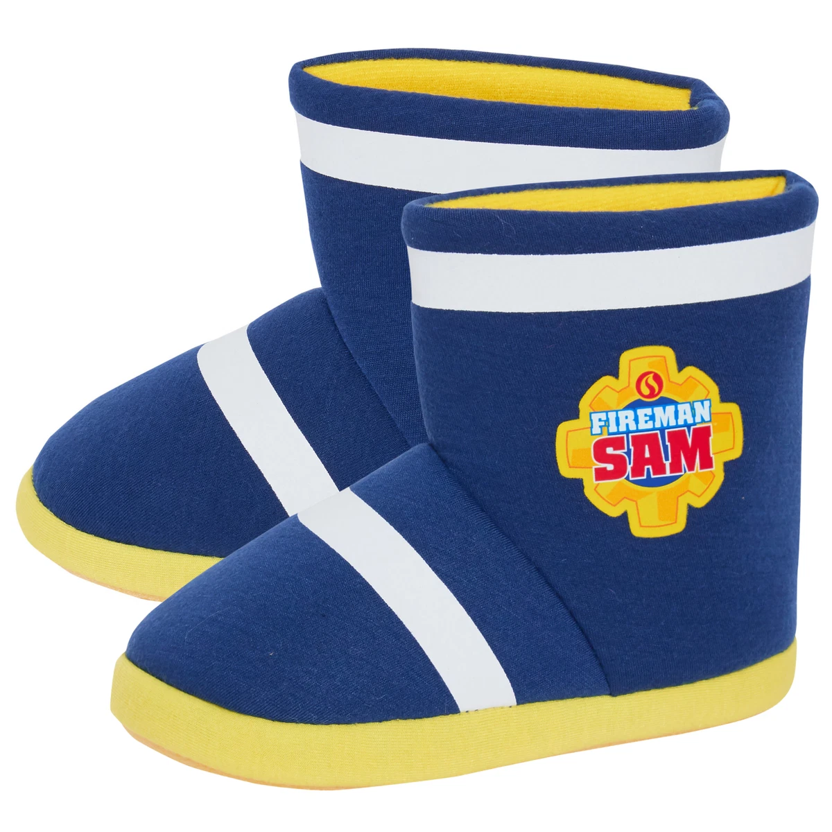 Fireman Sam Slipper Boots Boys Dress Up Slippers Booties Fleece