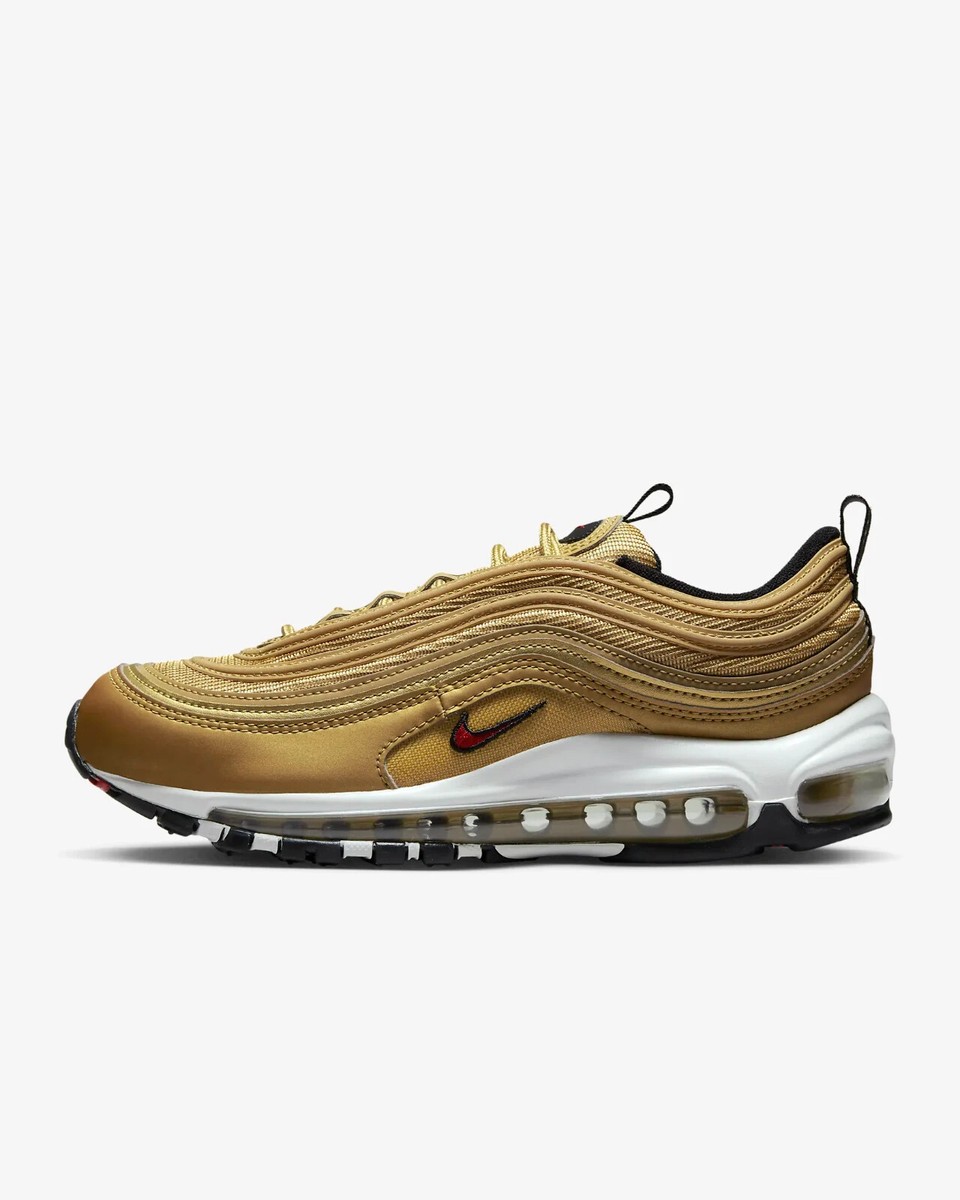 Nike Air Max 97 Metallic Gold Bullet Train Pop Sporty Womens Shoes  Trainer