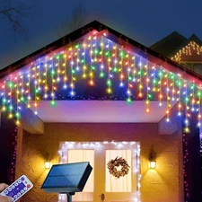 Luces solares navideñas de 304 LED, luces multicolores para exteriores con forma