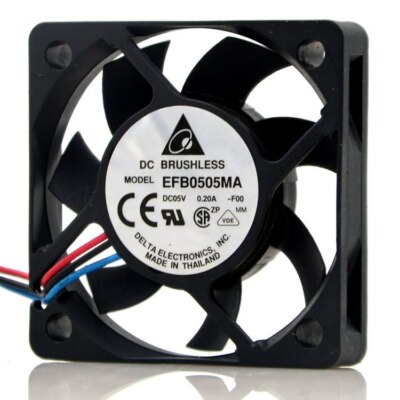 For Delta  EFB0505MA 5CM 5V 0.20A 5010 USB 3-wire Silent Cooling Fan 3 Pins