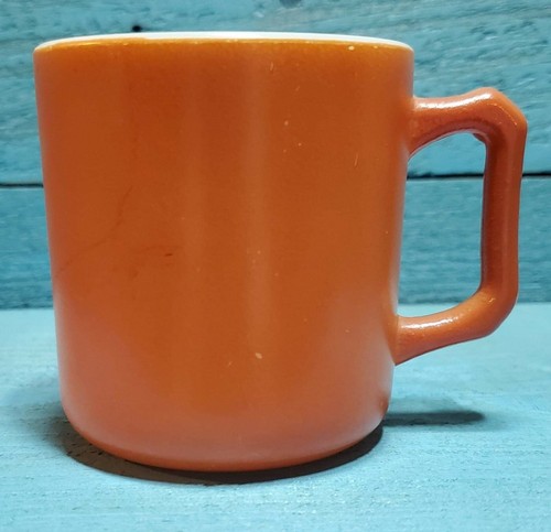 Vintage Hazel Atlas Burnt Orange Milchglas 3,5" x 2,75" x 3" 6 Unzen Becher KOSTENLOSER VERSAND - Bild 5 von 7