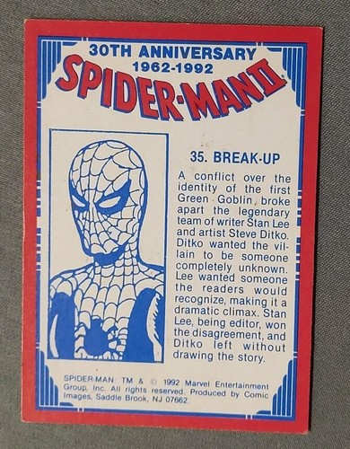 1992 Comic Images Spider-Man 30th Anniversary II #35 Break-Up - Picture 2 of 2