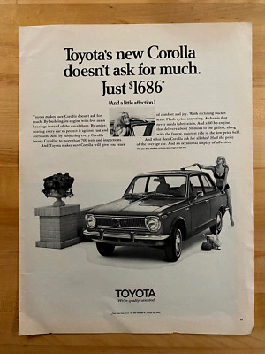 1969 Ad Toyota Corolla Doesn't Ask For Much And A Little Affection