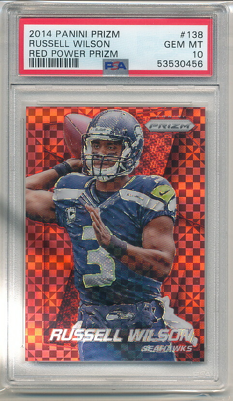 2014 Panini Prizm Russell Wilson Red Power Prizm /125 PSA 10