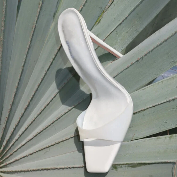 PANTOFOLA D’ORO Sandali donna tacco alto slip on sexy slide ciabatte mules sera punta quadrata