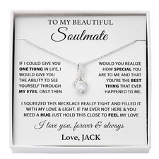 Custom To My Soulmate Necklace Gift For Girlfriend Wife Birthday Gifts Christmas