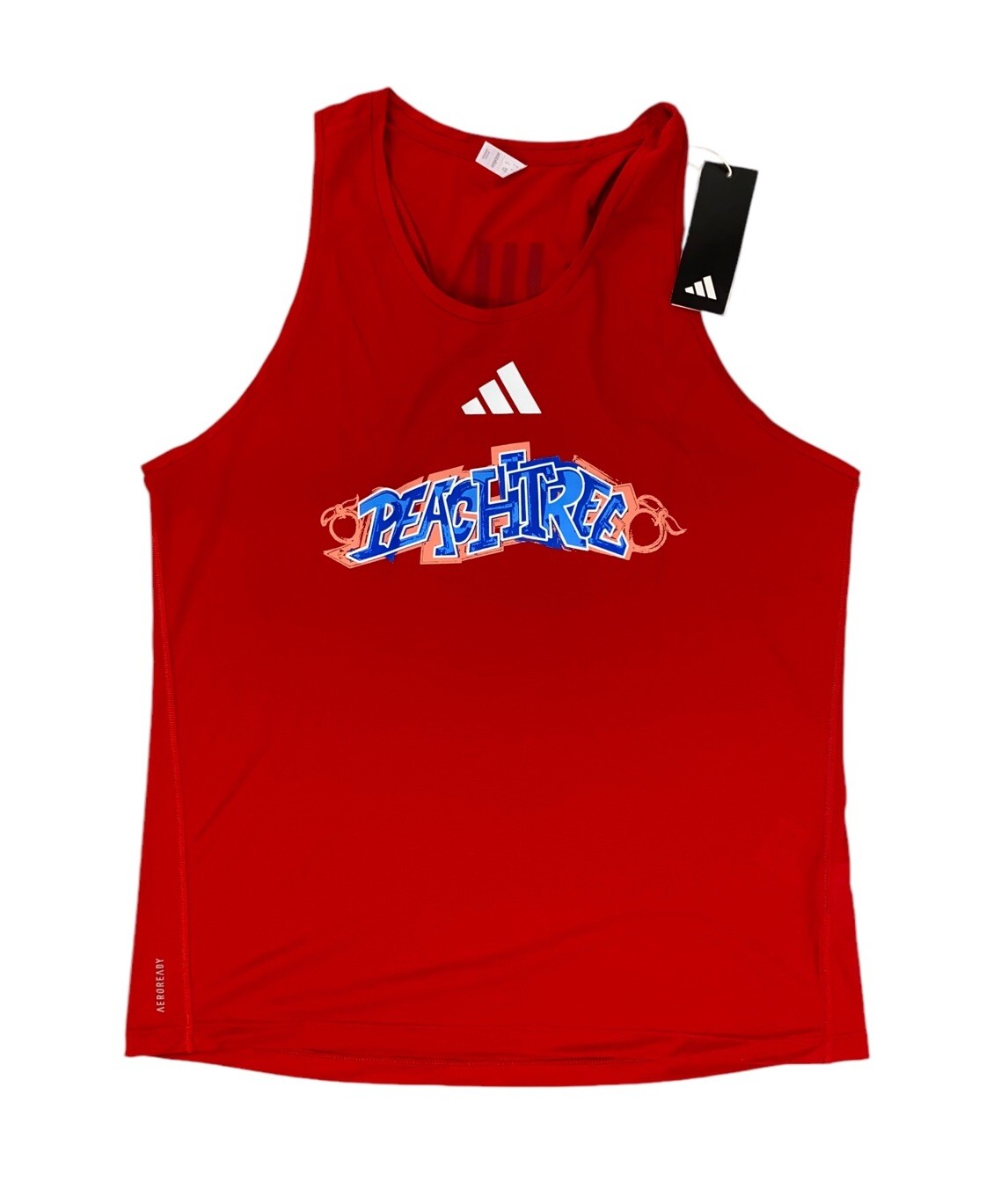 Новая майка-майка Adidas Peachtree Road Race Atlanta Racing, красная, мужская, Размер S