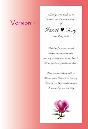 50 Personalised Wedding Favour Scrolls, WITHOUT ribbons, 5 poems & 5 styles WPNR - Picture 3 of 14