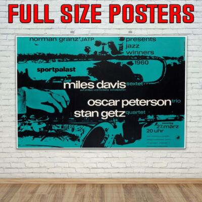 Miles Davis Oscar Peterson 1960 Jazz Konzert Tour Foto/Poster bis 36 Zoll