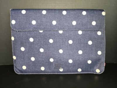 Hershel Supply 15-Inch MacBook Pro Canvas Sleeve In Polka Dot Crosshatch Peacoat