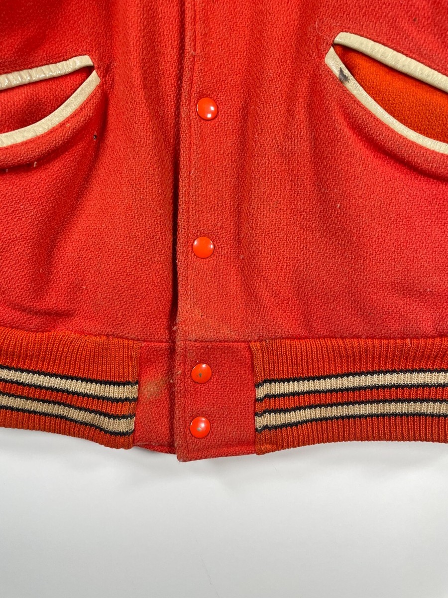 TROPHY JACKETS スタジャン USED DOTHANBASEBALL Varsity Letterman Jacket by Trophy Jacket Sz L/XL leather