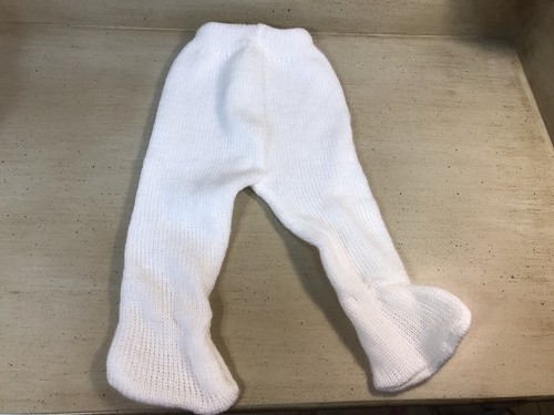 Conjunto de suéter y pantalones con patas cárdigan acrílico blanco bebé niño niña 0-6 M - Imagen 4 de 6