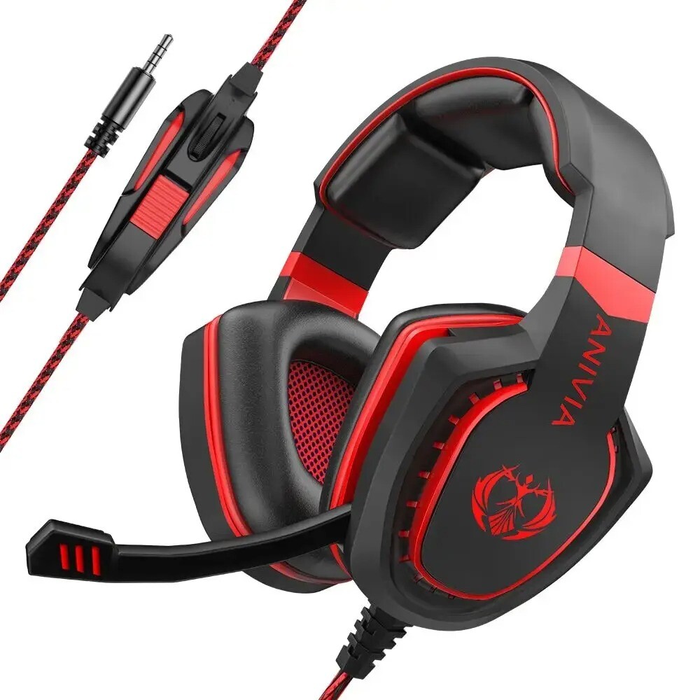 Gaming Headset Noise Isolating Overear Headphone with Mic.Volume Control Bass-image