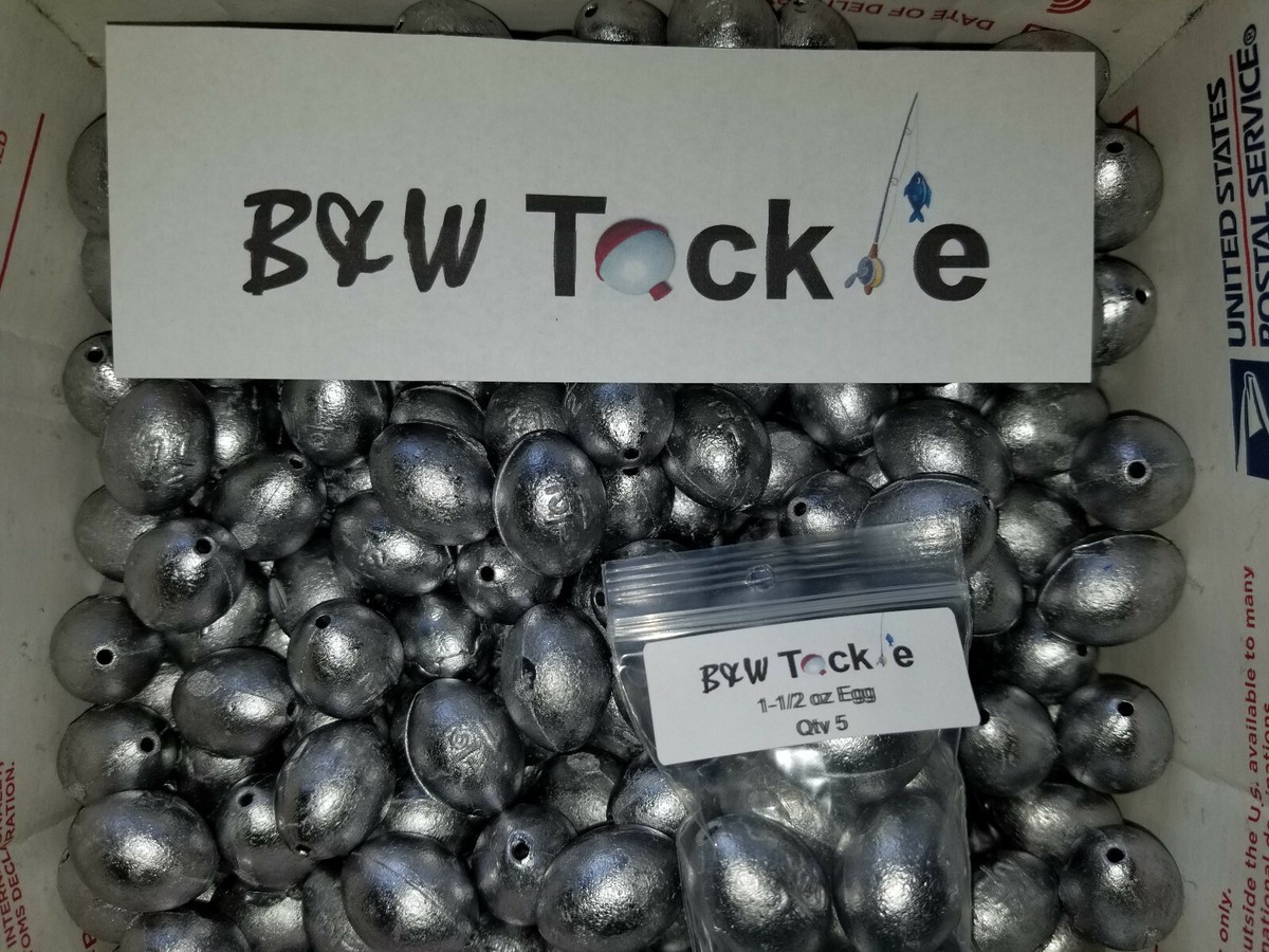 Egg Sinkers sizes 50 ea Slip Sinkers, Weights, Fishing