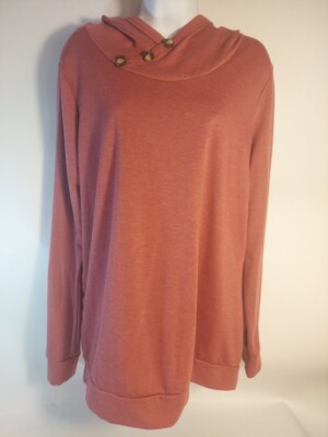 Sweet Claire Rose Tunic W/Hoodie Size XL