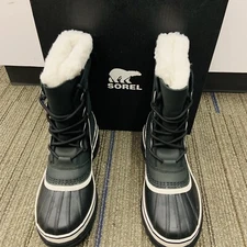 Sorel Women's Black Stone Caribou WP Waterproof Insulated Snow Boots