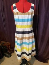 Nine West Sleeveless Striped Tank Dress - 10
