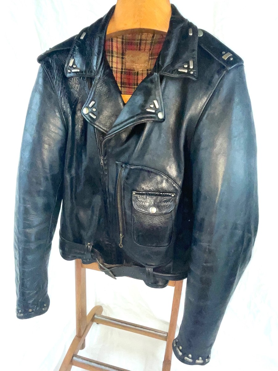 VTG 40S MENS BUCO J-1 J-21 HORSEHIDE LEATHER D POCKET MOTORCYCLE
