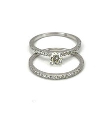 14K White Gold 0.95 ctw Diamond Engagement Ring  Wedding Band NYRW4725