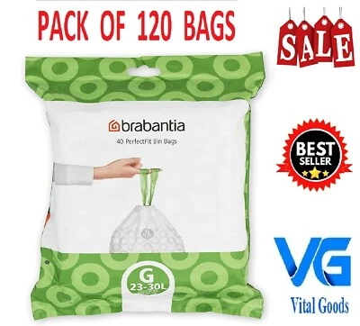 Brabantia bin liners size G 23-30L 40 bags brabantia bags brabantia bin bags G