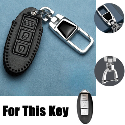 Leather Car Key Case Cover For Nissan 370Z Tiida Altima Qashqai J11 Micra Juke