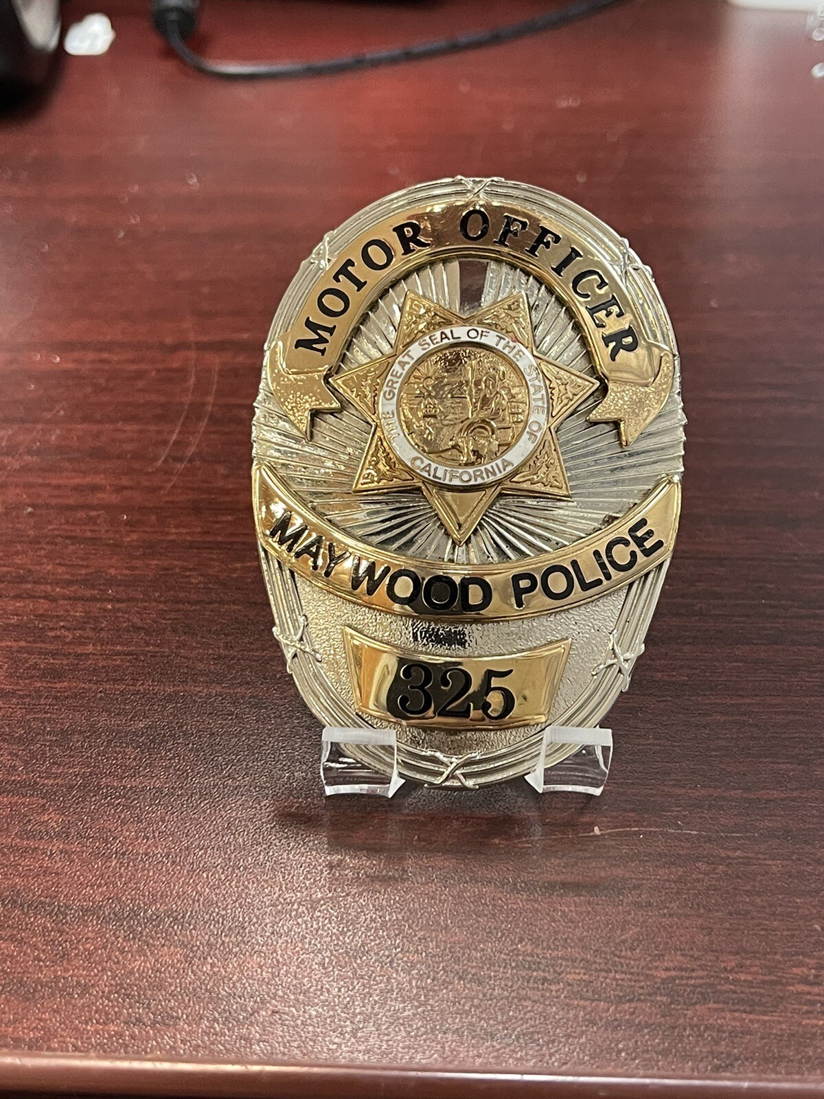 Obsolete Maywood California Police Motor Officer Badge…TJ073 eBay