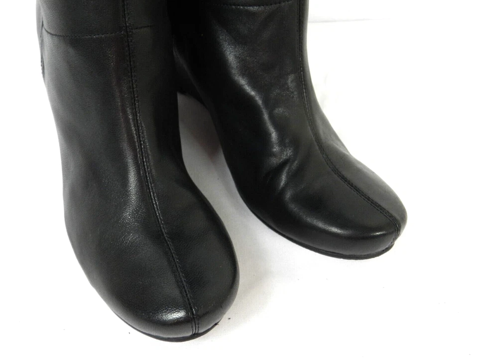 Kenneth Cole Reaction Botas Mujer 6 M Botas Hasta la Rodilla Cuero Negro Pull On Foto 3 de 4