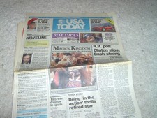 USA Today February 10, 1992 Magic Johnson Wins NBA MVP Award LA Lakers