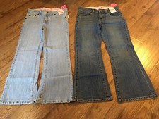 NWT LEVI 517 FLARE STRETCH JEANS GIRLS SIZE 10 1/2 PLUS 2 PAIRS ADJUSTABLE WAIST