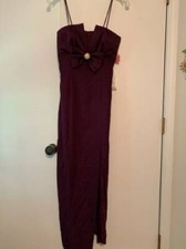 NWT Alex Evenings Full Length Spaghetti Strap Purple Formal Dress Size 8