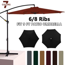 9ft Patio Umbrella Canopy Top Cover Replacement Fits 6/8 Ribs (Canopy Only) 