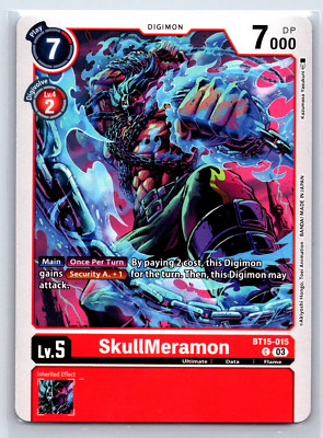Digimon Card - SkullMeramon BT15-015 C Exceed Apocalypse - NM