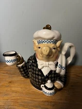 Dept Department 56 JAM BON Chef Pig TEAPOT with Lid NICE 8.5" Tall