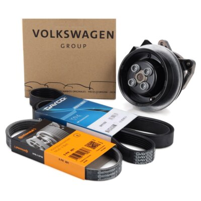 ORIGINAL VW Wasserpumpe + 2x Keilrippenriemen GOLF 5 6 PASSAT B7 POLO 5 1.4 TSI