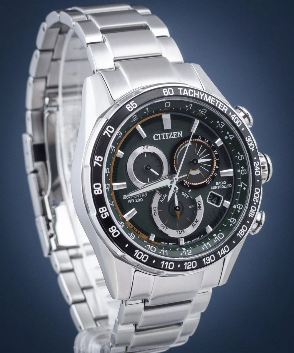 Citizen Radio Controlled Green Men's Watch Sapphire Dial Eco-Drive