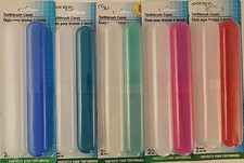 Toothbrush Cases Case Holders 8"x1.3"x0.8", 2/Pk, Select: Colors